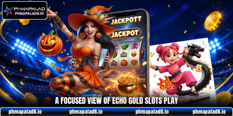 A focused view of Echo Gold Slots play A focused view of Echo Gold Slots play