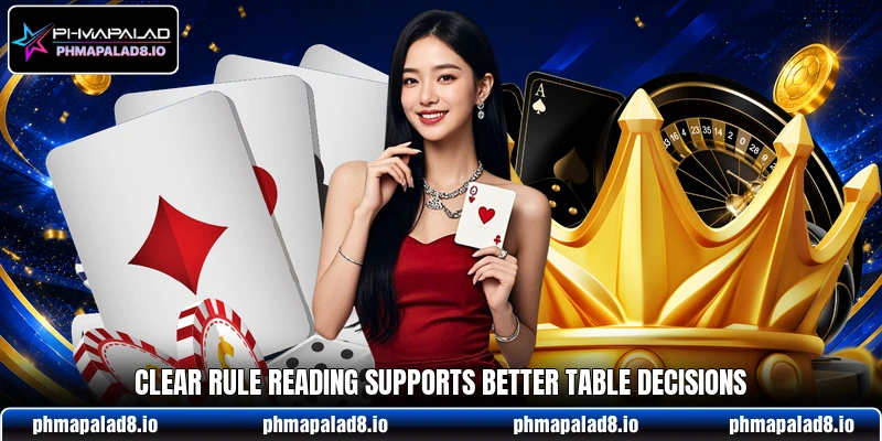 Clear rule reading supports better table decisions Clear rule reading supports better table decisions