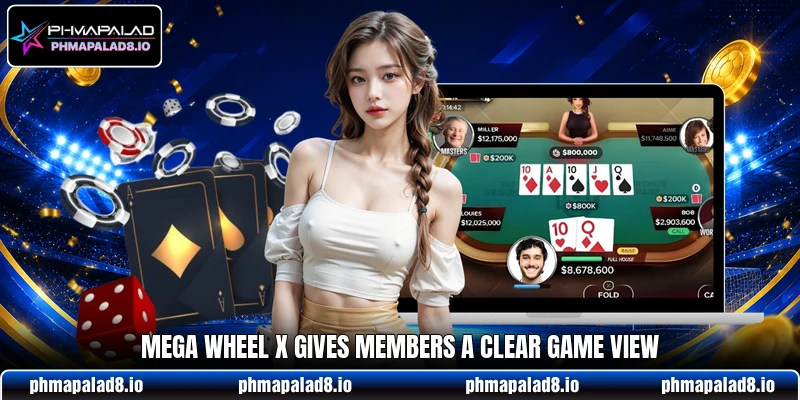 Mega Wheel X gives members a clear game view Mega Wheel X gives members a clear game view