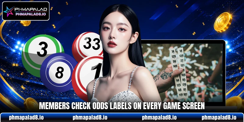 Members check odds labels on every game screen Members check odds labels on every game screen