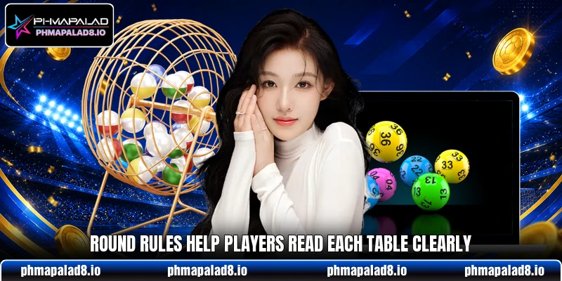 Round rules help players read each table clearly Round rules help players read each table clearly